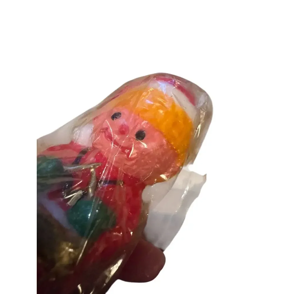 Vintage Christmas Candle Lot Santa Japan & Drummer Boy Wrapped Melted Wax Figure